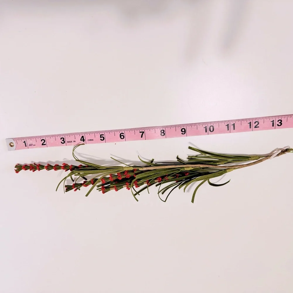 Elegant Red Berries & Green Artificial Floral Spray